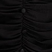 Fekete pamutból készült ruha v-dekoltázzsal