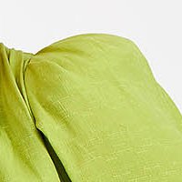 Világos zöld pamutból készült ruha v-dekoltázzsal