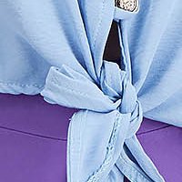 Bluza dama din georgette albastru-deschis cu croi larg si maneci bufante - SunShine
