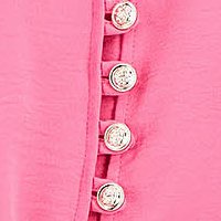 Bluza dama din georgette roz cu croi larg si maneci bufante - SunShine