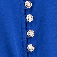 Bluza dama din georgette albastra cu croi larg si maneci bufante - SunShine