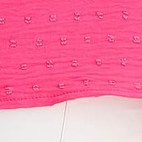 Ladies' georgette blouse with pink plumeti applications, wide cut and ruffles - SunShine