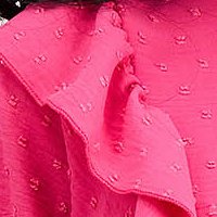 Pink bő szabású fodros georgette női blúz
