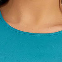 Turquoise Lycra Long T-Shirt with Side Slit - StarShinerS