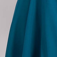 Petrol green crepe skirt in flared style with waist elastic - StarShinerS