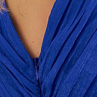 Kék muszlin aszimetrikus harang ruha csillogó díszítésekkel