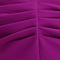 Pencil-type purple skirt made of thin slightly elastic fabric with pleats at the waist and front slit - Fofy