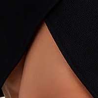 Krepp ceruza ruha - fekete, átfedett dekoltázzsal - StarShinerS