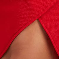 Krepp ceruza ruha - piros, átfedett dekoltázzsal - StarShinerS