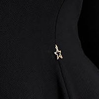 Black crepe short skater dress with round neckline - StarShinerS