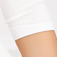 Ivory Crepe Short A-line Dress with Rounded Neckline - StarShinerS