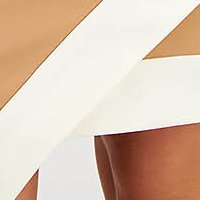 Rochie din stofa usor elastica nude tip creion cu maneci trei-sferturi - StarShinerS