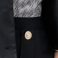 Black skirt cotton pencil with decorative buttons