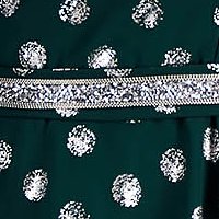 Rochie din material fin la atingere verde-inchis pana la genunchi in clos cu volanase - StarShinerS