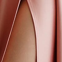 Púder rózsaszín hosszú harang ruha szaténból hímzett betétekkel