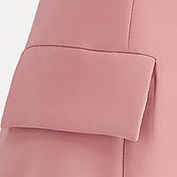 Rochie tip sacou din stofa usor elastica roz pudra cu revere - StarShinerS