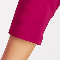 Fuchsia Slightly Elastic Fabric Jacket Dress with Lapels - StarShinerS