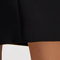 Rochie tip sacou din stofa usor elastica neagra cu revere - StarShinerS