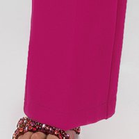 Fuchsia trousers slightly elastic fabric flared lateral pockets