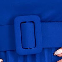 Rochie plisata din crep albastra in clos cu accesoriu tip curea - SunShine