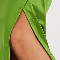 Rochie din satin verde-deschis tip creion cu decolteu petrecut - SunShine