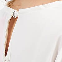 Bluza dama din material subtire ivoire cu croi larg accesorizata cu o fundita - SunShine