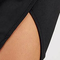 Rochie din satin neagra tip creion asimetrica cu decolteu petrecut - SunShine
