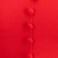 Rochie plisata din crep rosie in clos cu maneci bufante din voal - SunShine