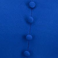 Kék krepp rakott, pliszírozott harang ruha bő muszlin ujjakkal