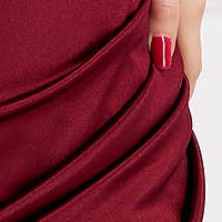 Raspberry Satin Pencil Dress with Wrap Skirt - SunShine