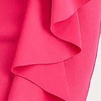 Pink crepe pencil dress with frills and leg slit - SunShine