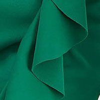 Green Crepe Pencil Dress with Ruffles and Leg Slit - SunShine