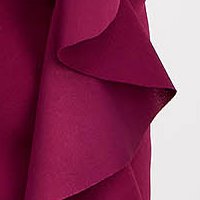 Purple dress crepe pencil with ruffle details slit