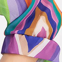 Rochie plisata din voal in clos cu elastic in talie si accesoriu tip curea - SunShine