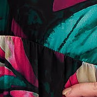 Muszlin ruha harang alakú gumirozott derékrésszel bő ujjú kendő jellegű gallérral