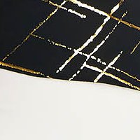 Bluza dama din material subtire neagra asimetrica cu croi larg si guler tip esarfa - StarShinerS