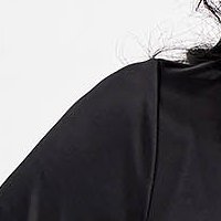 Ladies' thin lycra blouse in black with crossover neckline - StarShinerS