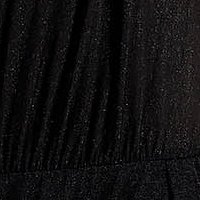 Rochie lunga din lycra cu sclipici neagra in clos cu elastic in talie crapata pe picior - SunShine