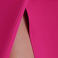 Fuchsia dress pencil high shoulders wrap around slightly elastic fabric