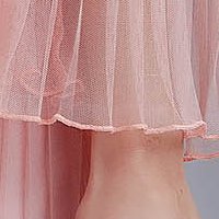 Púder rózsaszín rövid bő szabású rakott, pliszírozott ruha tüllből