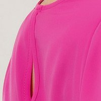 Fuchsia women`s blouse from veil fabric loose fit with cut-out sleeves shoulder detail