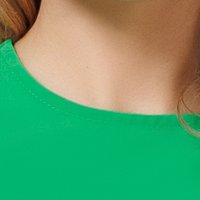 Női blúz zöld muszlin bő szabású kivágott ujjrész vállán kiegészítővel