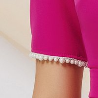 Fuchsia dress cloth high collar with pearls pencil