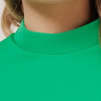 Green dress cloth high collar with pearls pencil