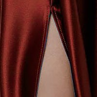Burgundy dress long cloche taffeta waist pleats naked shoulders