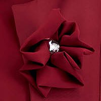 Női kosztüm burgundy - StarShinerS rugalmas szövet muszlin virág alakú brossal