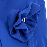 Női kosztüm kék - StarShinerS rugalmas szövet muszlin virág alakú brossal