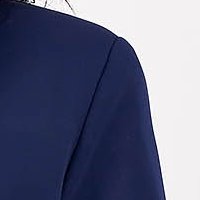 Navy Blue Thin Elastic Fabric Suit - StarShinerS