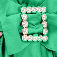 Green Midi Veil Dress in A-Line with Crossover Neckline - PrettyGirl