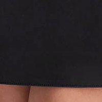 Fekete rövid galléros hímzett harang ruha enyhén rugalmas szövetből - StarShinerS